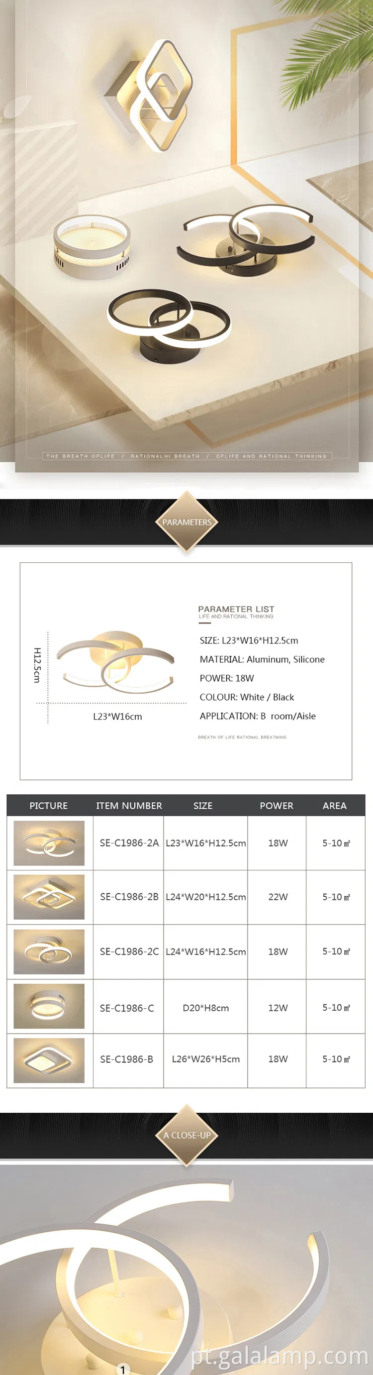 Lâmpada de teto moderno redondo elegante para sala de estar